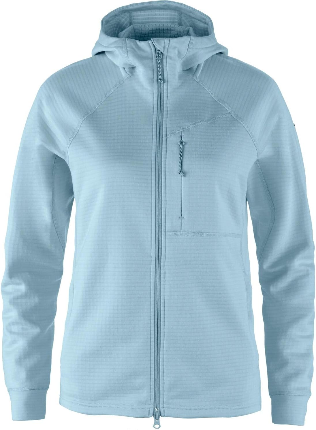 Fjällräven Abisko Grid Fleece Hoodie Women's Jacket - Lightweight Breathable Stretch Grid Midlayer for Hiking Trekking Breeze Blue
