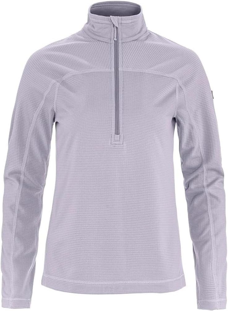 Fjällräven Abisko Lite Women's Half Zip Fleece - Breathable, Comfortable, Lightweight Fleece Warmth - Hiking, Trekking Lavender Mist