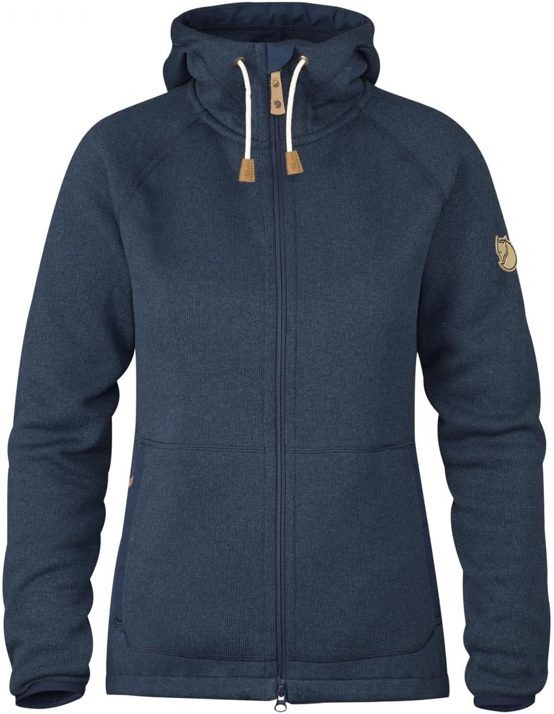 Fjällräven Ovik Fleece Hoodie Women's Jacket - Warm Soft Durable Midlayer for Hiking Outdoor Everyday Navy
