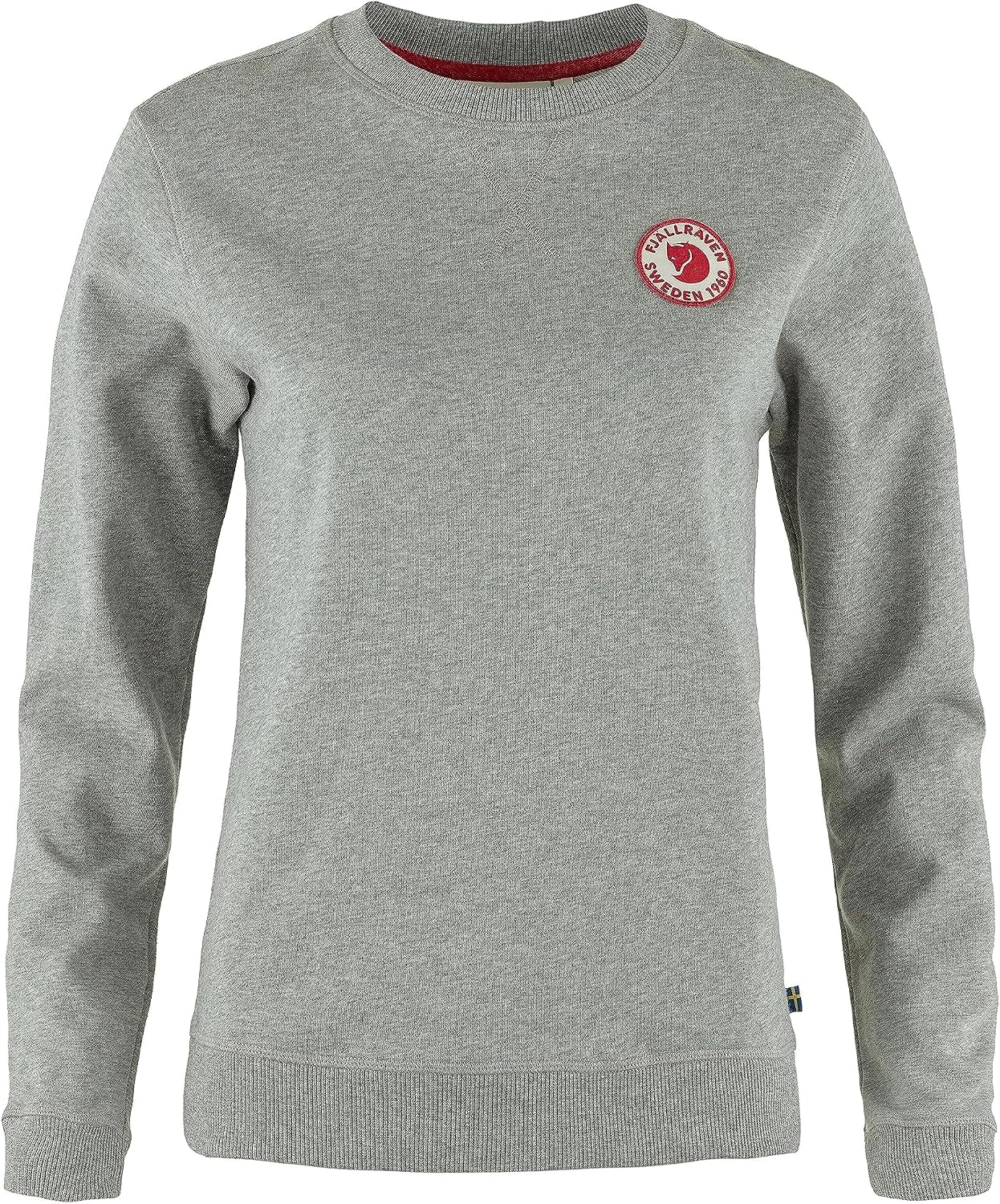 Fjällräven 1960 Logo Badge Women's Sweatshirt - Organic Cotton, Soft Fleece Warmth, Classic Fit - Hiking, Travel Grey/Melange