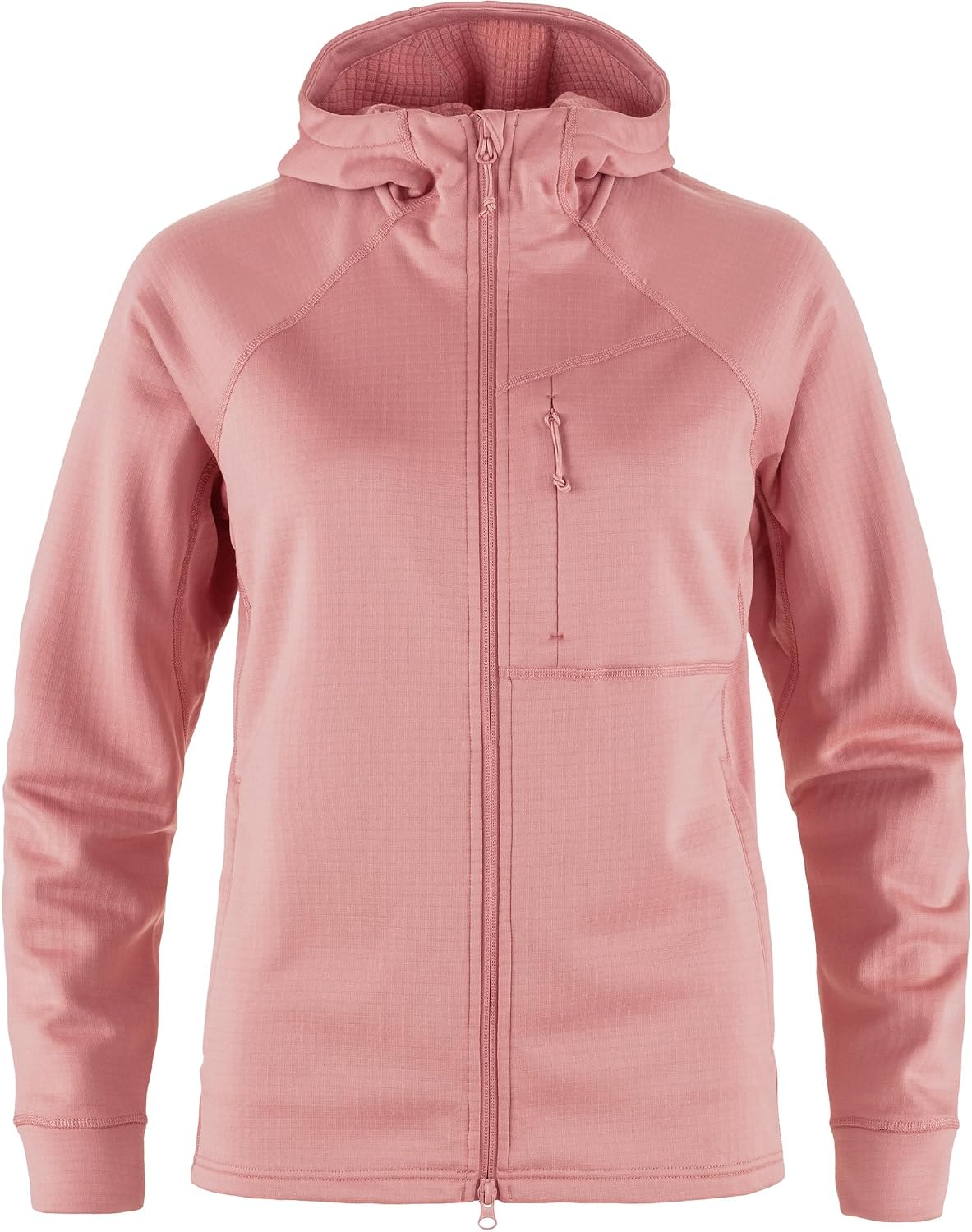 Fjällräven Abisko Grid Fleece Hoodie Women's Jacket - Lightweight Breathable Stretch Grid Midlayer for Hiking Trekking Dusty Rose