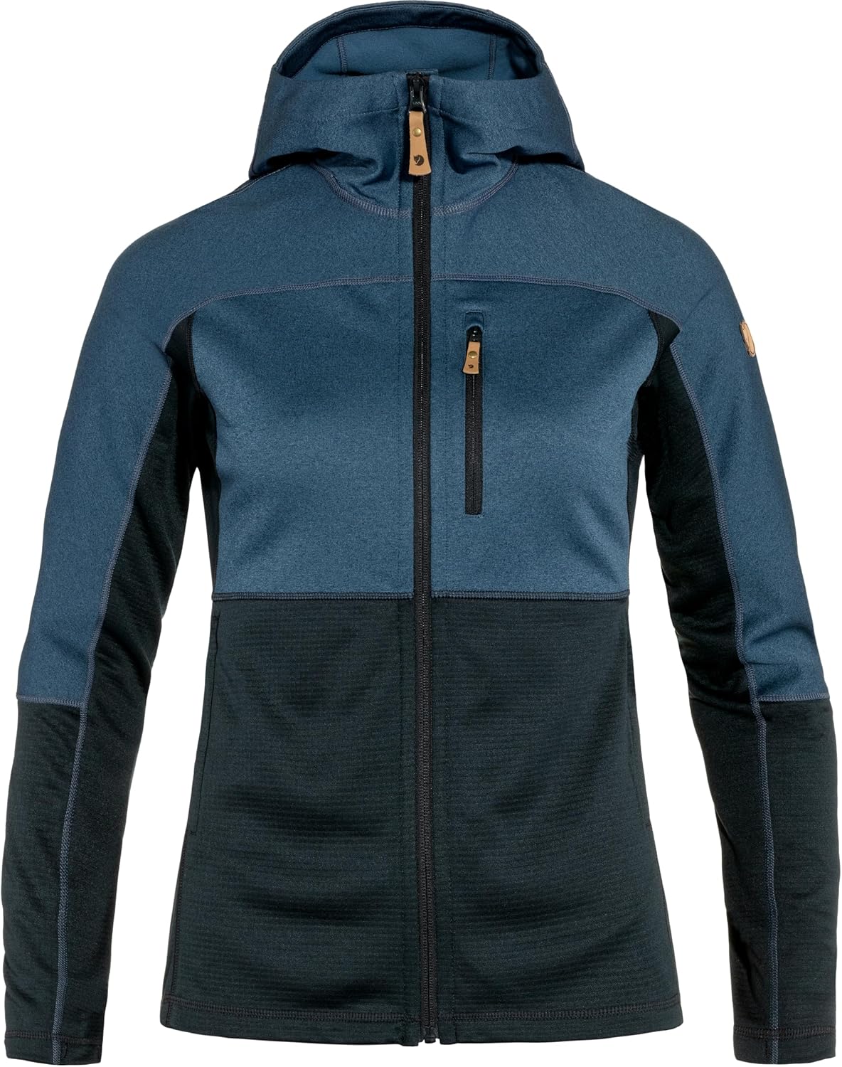 Fjällräven Abisko Trail Women's Hooded Full Zip Fleece - Breathable, Comfortable, Lightweight Fleece Warmth - Hiking Dark Navy/Indigo Blue