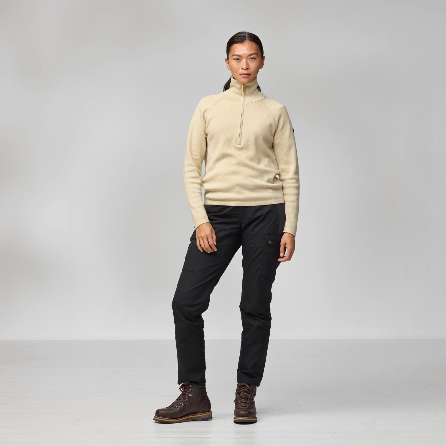 Fjällräven Övik Lite Half Zip Women's Sweater Light Beige