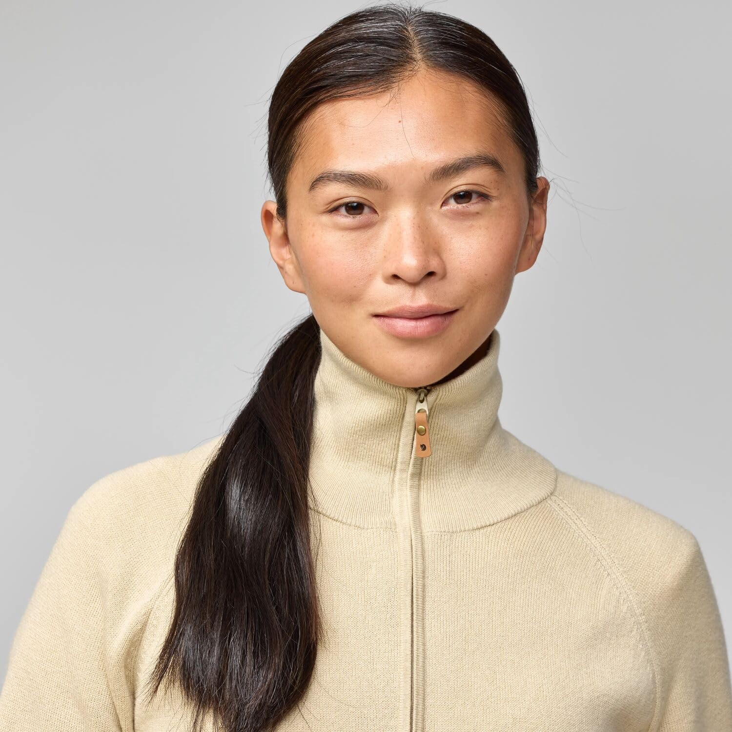Fjällräven Övik Lite Half Zip Women's Sweater Light Beige