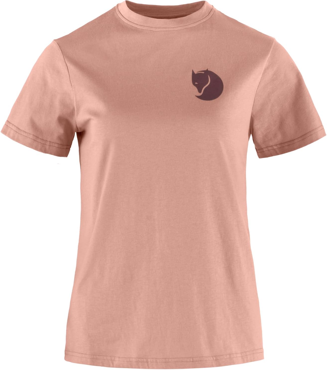Fjällräven Fox Boxy Logo Tee Women's T-Shirt - Soft Cotton Fabric, Relaxed Boxy Fit, Fox Graphic - Hiking, Travel Dusty Rose