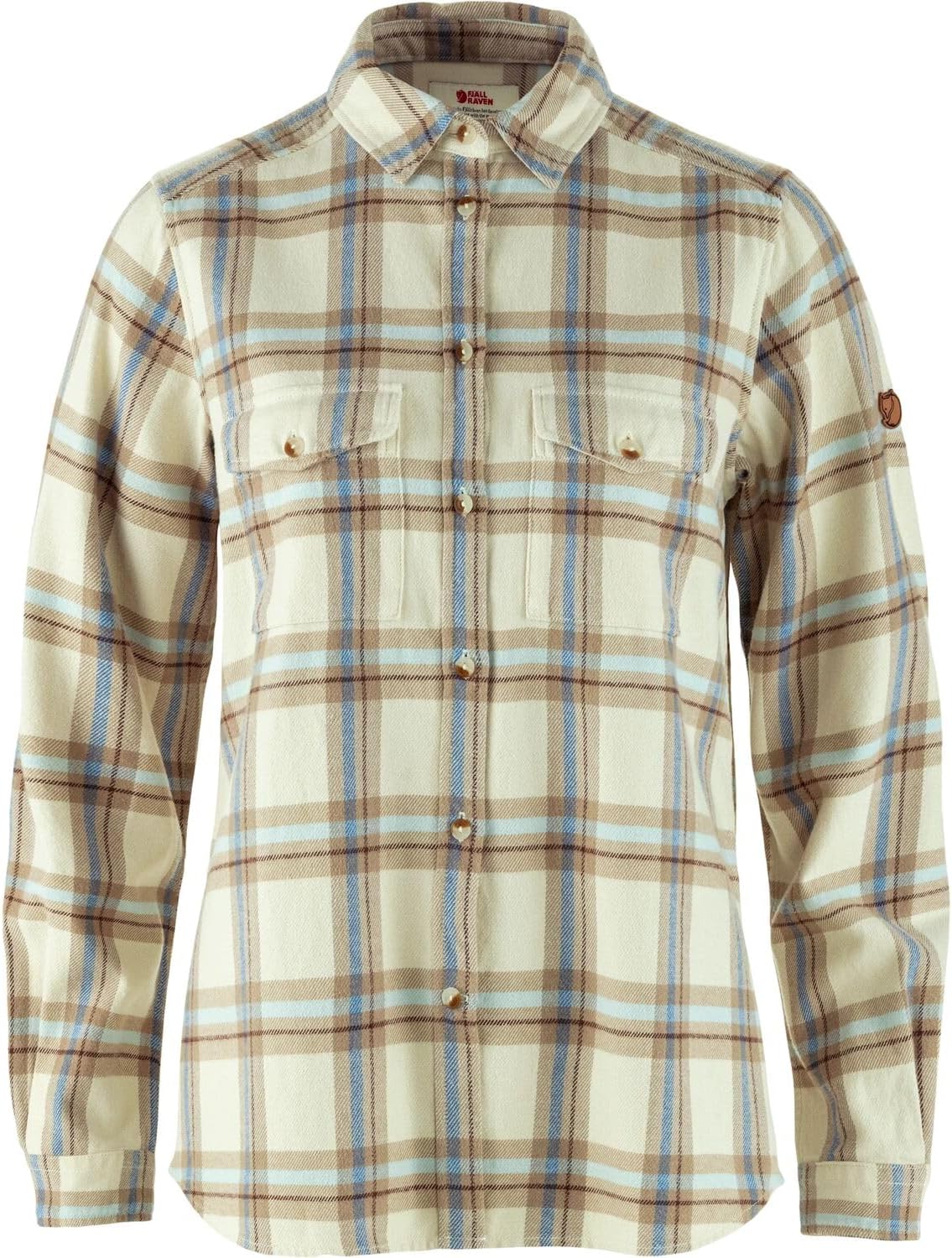 Fjällräven Ovik Heavy Flannel Shirt Women's Shirt - Warm Soft Durable Button Up for Outdoor Everyday Wear Chalk White/Fossil