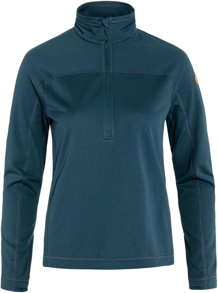 Fjällräven Abisko Lite Women's Half Zip Fleece - Breathable, Comfortable, Lightweight Fleece Warmth - Hiking, Trekking Indigo Blue