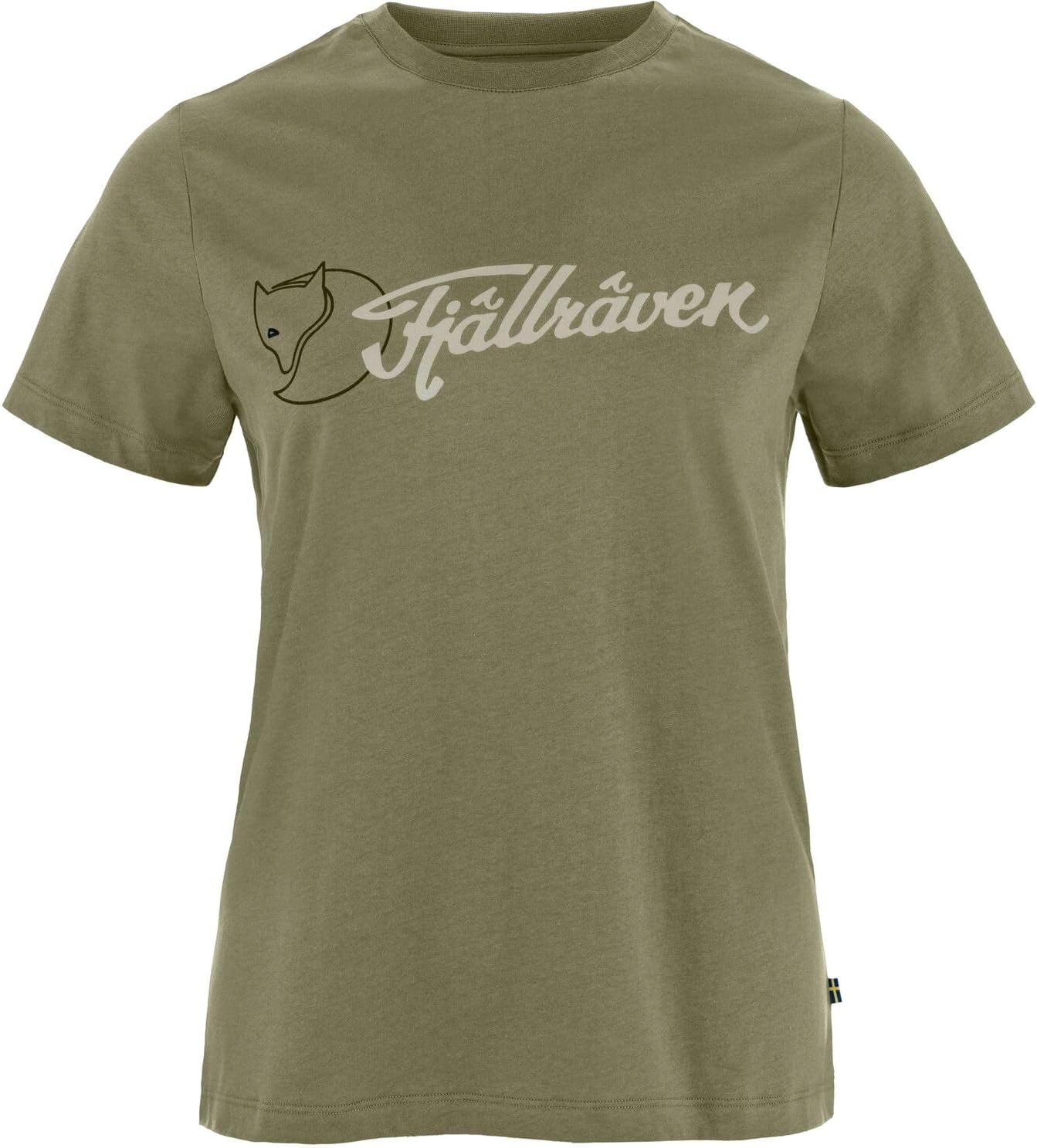 Fjällräven Archive Logo Women's T-Shirt - Breathable, Comfortable, Soft Feel Organic Cotton - Hiking, Travel Green