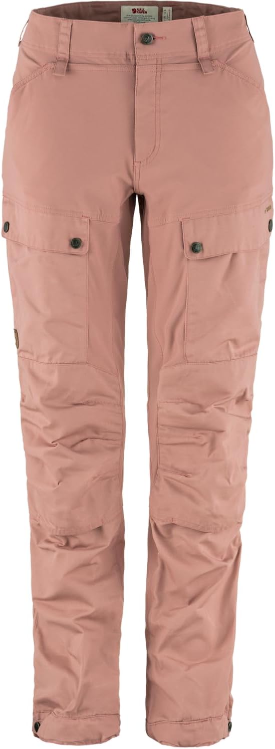Fjällräven Keb Curved Women's Trekking Trousers - Water Resistant, Vented, Reinforced Fabric, Curved Fit - Hiking, Trekking Dusty Rose