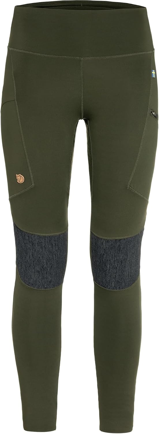 Fjällräven Abisko Women's Trekking Tights - Moisture Wicking Fabric, Lightweight, Comfortable, Stretch - Hiking, Trekking Deep Forest