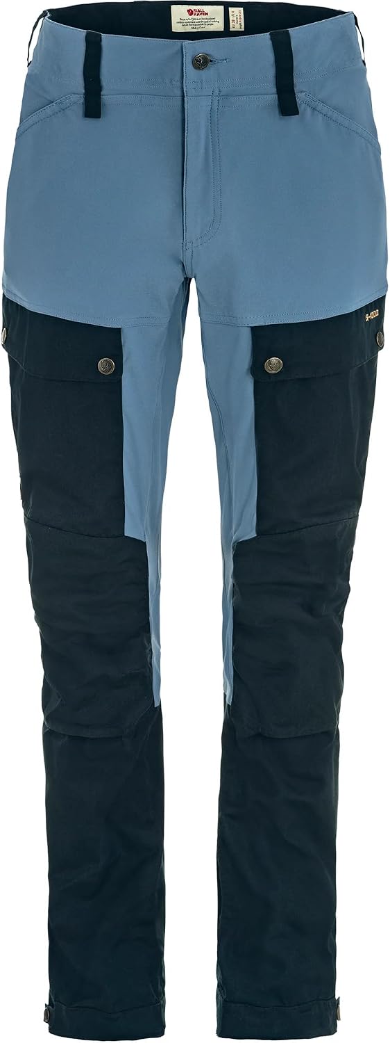 Fjällräven Keb Curved Women's Trekking Trousers - Water Resistant, Vented, Reinforced Fabric, Curved Fit - Hiking, Trekking Dark Navy/Dawn Blue