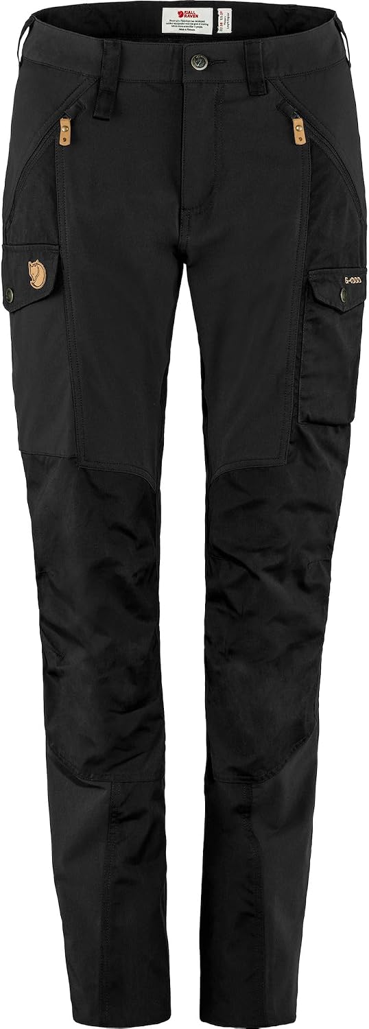 Fjällräven Nikka Curved Women's Trekking Trousers - Water Resistant, Reinforced Fabric, Curved Fit - Hiking, Trekking Black