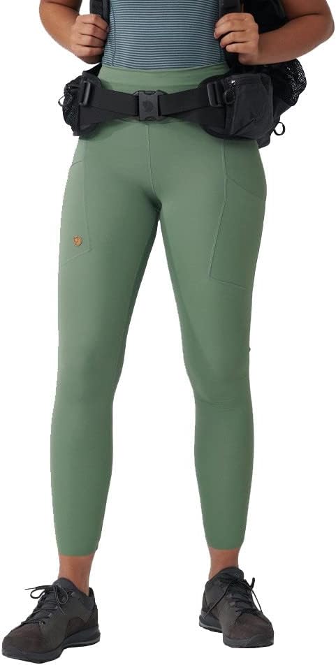 Fjällräven Abisko Women's Tights - Moisture Wicking Fabric, Lightweight, Comfortable, Stretch - Hiking, Trekking Patina Green