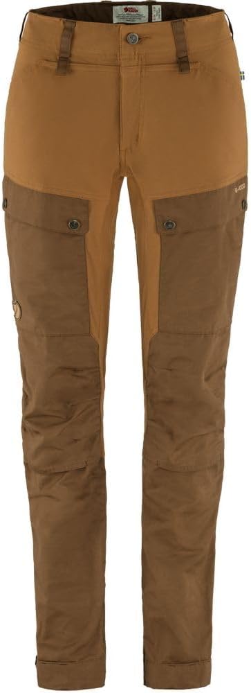 Fjällräven Keb Curved Women's Trekking Trousers - Water Resistant, Vented, Reinforced Fabric, Curved Fit - Hiking, Trekking Timber Brown/Chestnut