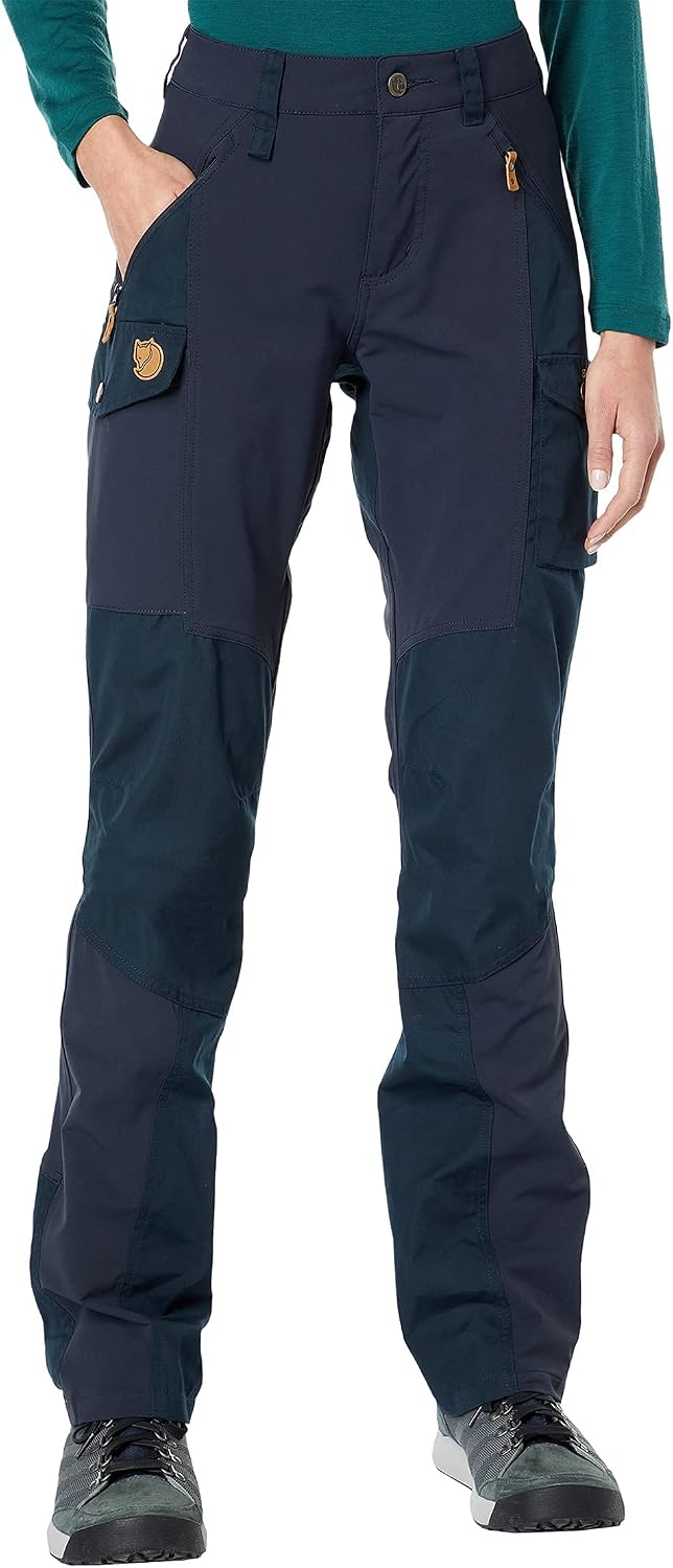 Fjällräven Nikka Curved Women's Trekking Trousers - Water Resistant, Reinforced Fabric, Curved Fit - Hiking, Trekking Dark Navy