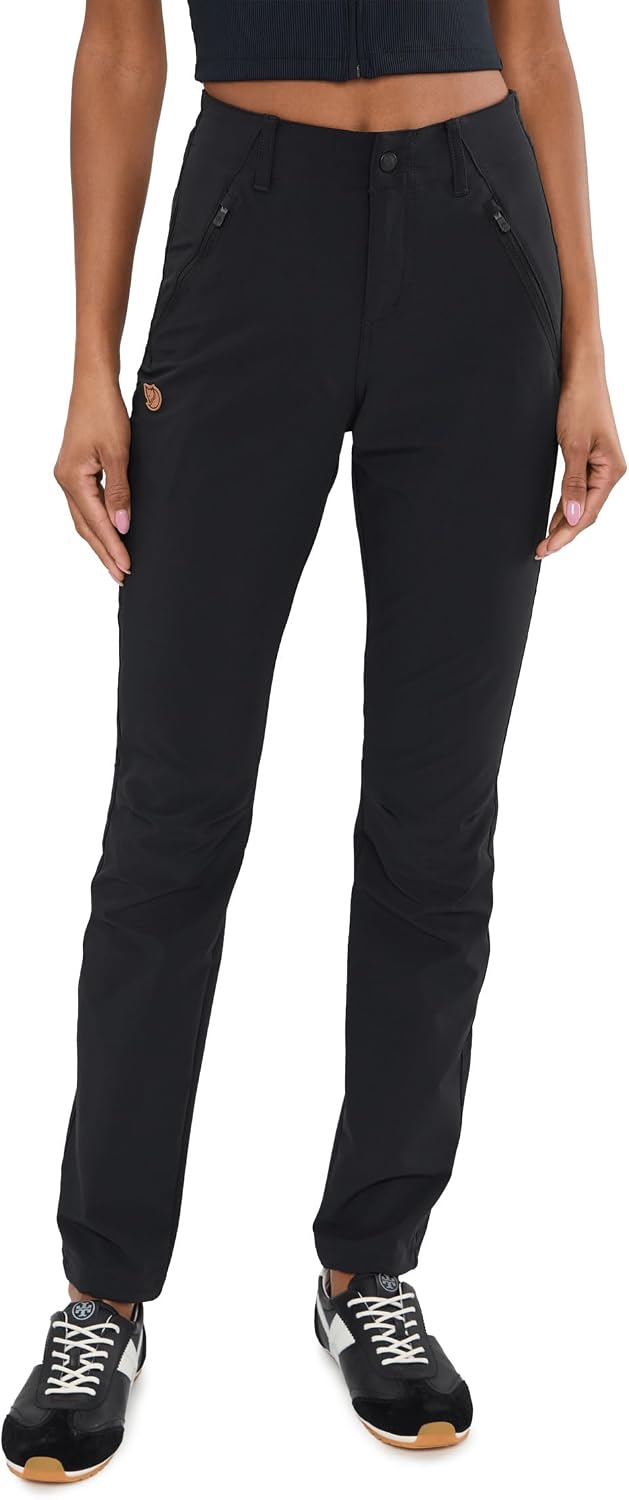 Fjällräven Abisko Women's Trekking Trousers - Stretch Panels, Reinforced Knees, Durable Fabric - Hiking, Trekking Black