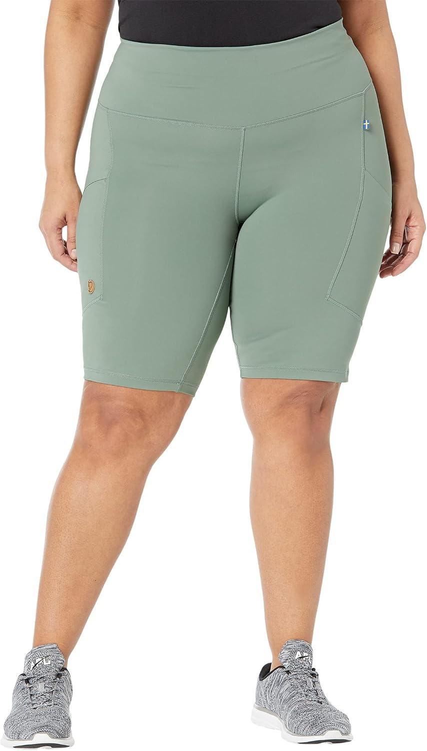 Fjällräven Abisko Short Women's Biker Shorts - Stretch Fit, Moisture Wicking Fabric - Hiking, Trekking Patina Green