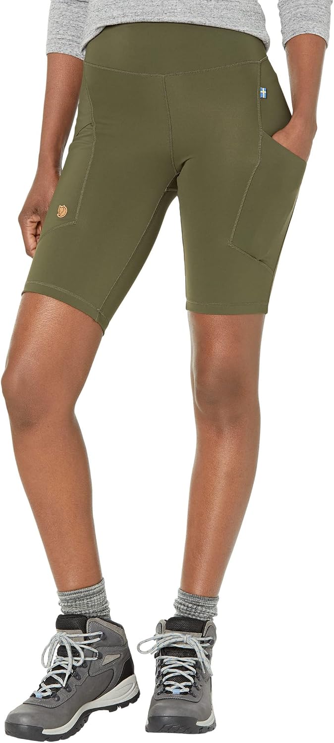 Fjällräven Abisko Short Women's Biker Shorts - Stretch Fit, Moisture Wicking Fabric - Hiking, Trekking Deep Forest